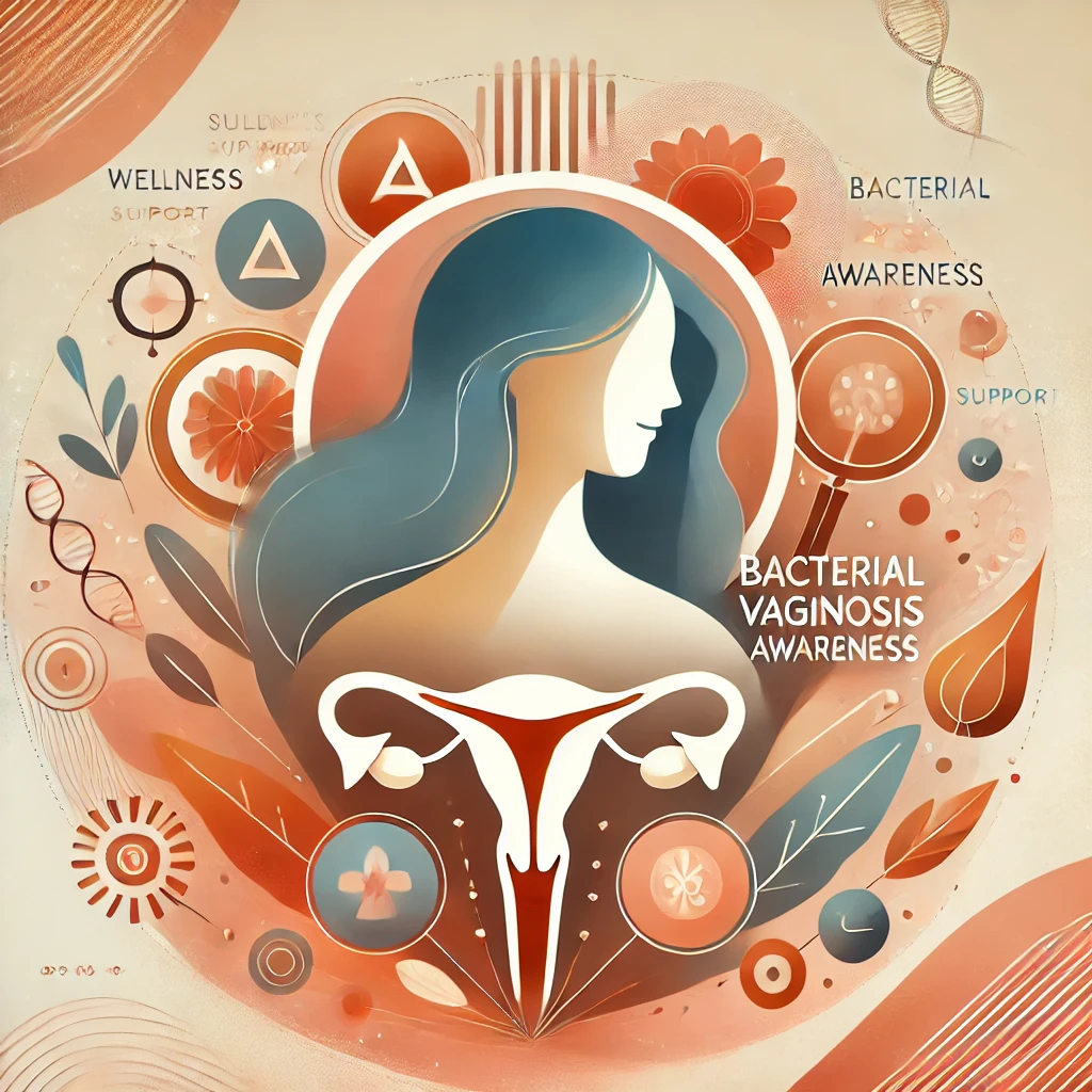 A conceptual illustration emphasizing bacterial vaginosis awareness and support with soft, reassuring tones.