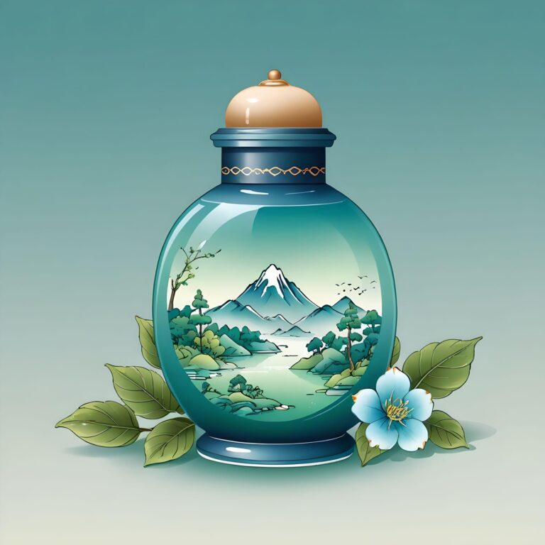 A calming illustration of a jar with a scenic landscape inside, symbolizing mental wellness and balance for hypothyroidism